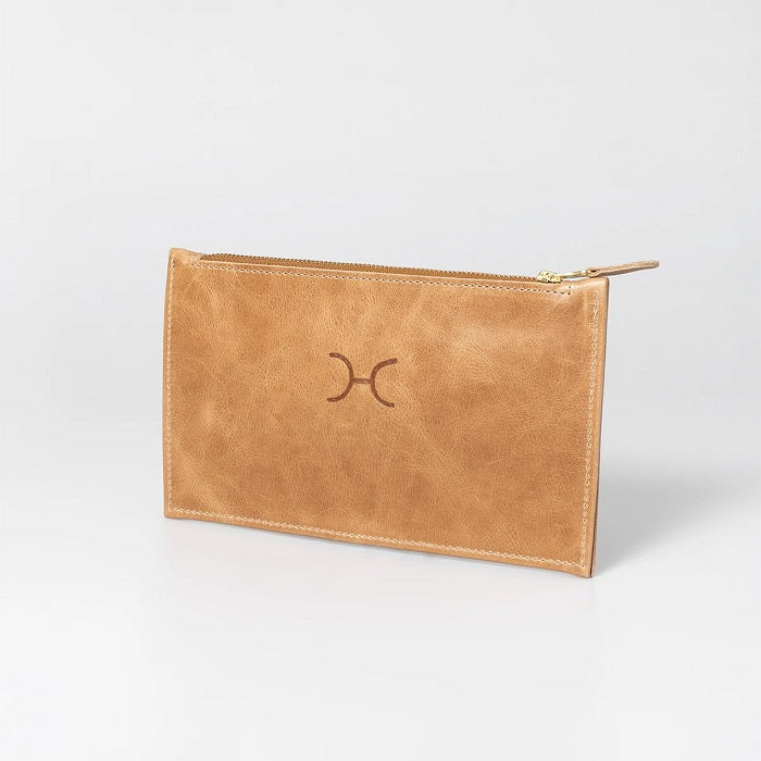 Thandana Ladies Leather Double Gold Zip Pouch Purse - KaryKase