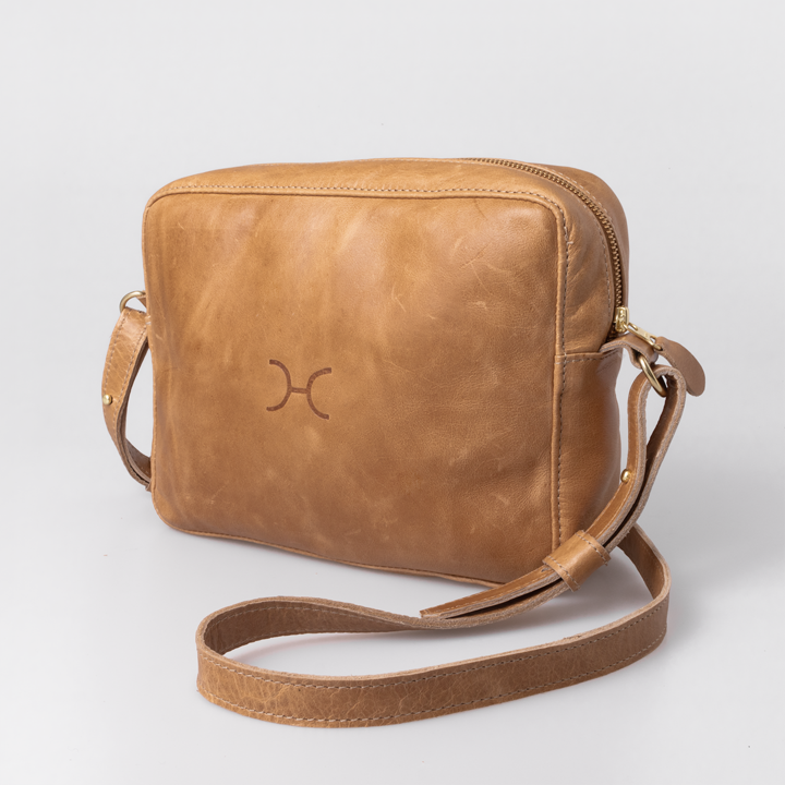 Thandana Boxy Leather Sling Handbag - KaryKase