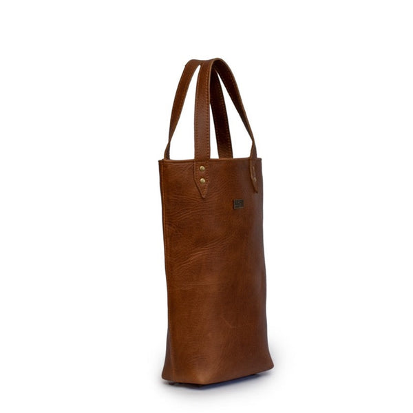 Tan Leather Goods - Vinot Wine Bag | Pecan - KaryKase