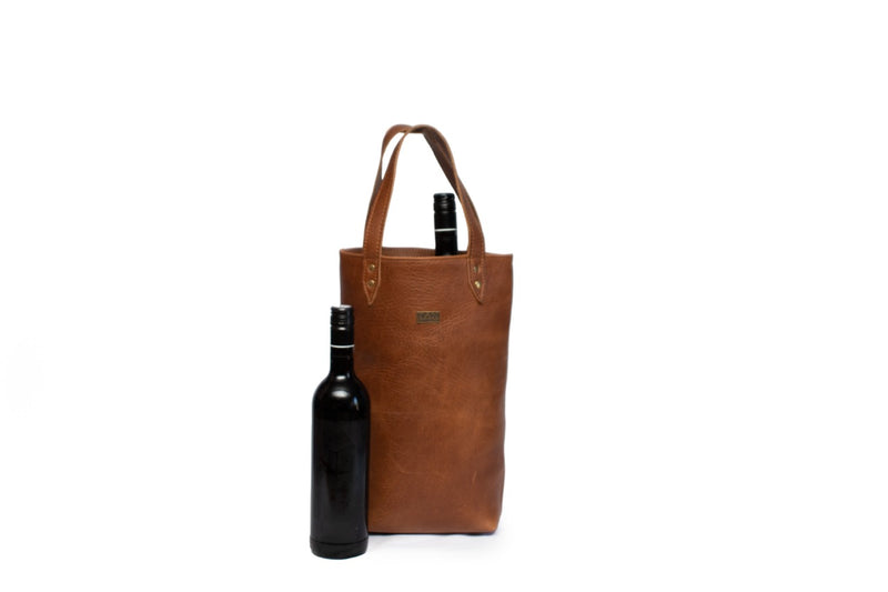 Tan Leather Goods - Vinot Wine Bag | Pecan - KaryKase