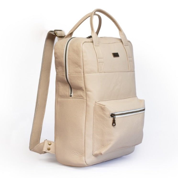 Tan Leather Goods - Charlie Backpack | Cream - KaryKase