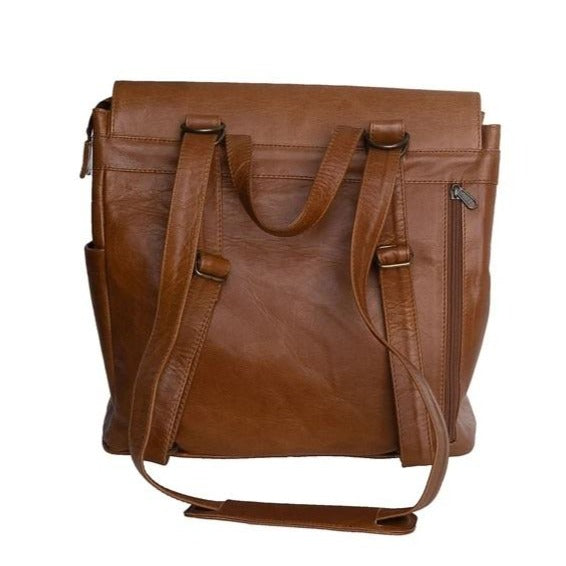 Mally Bebe Leather Baby Backpack | Toffee - KaryKase
