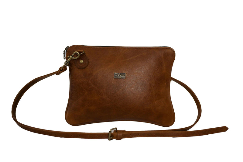 Tan Leather Goods - Taylor Leather Sling Bag | Pecan - KaryKase