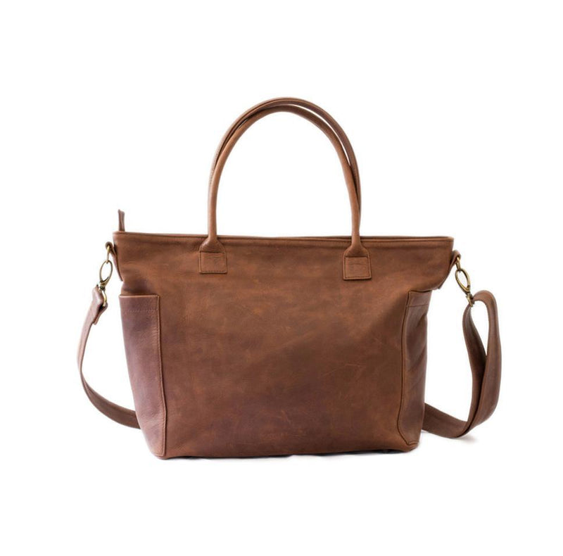 Mally Beula Leather Baby Bag | Brown - KaryKase
