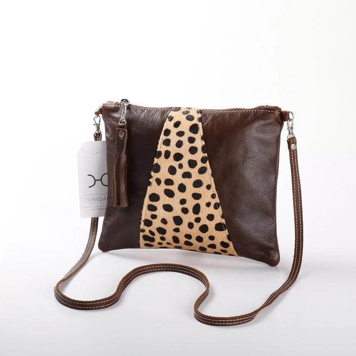 Thandana Crossover Animal Print Leather Handbag - KaryKase
