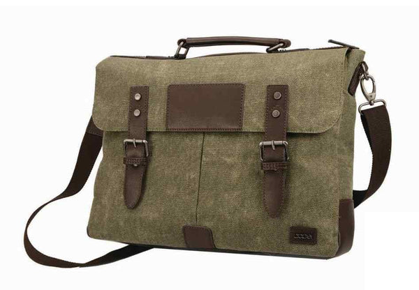 Adpel Canvas And Leather Briefcase | Brown - KaryKase