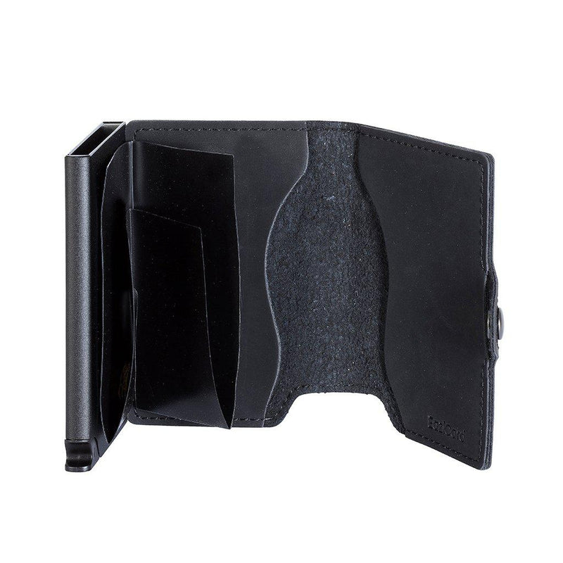 EaziCard RFID PU Leather Vintage Pattern Wallet | Black/Black - KaryKase