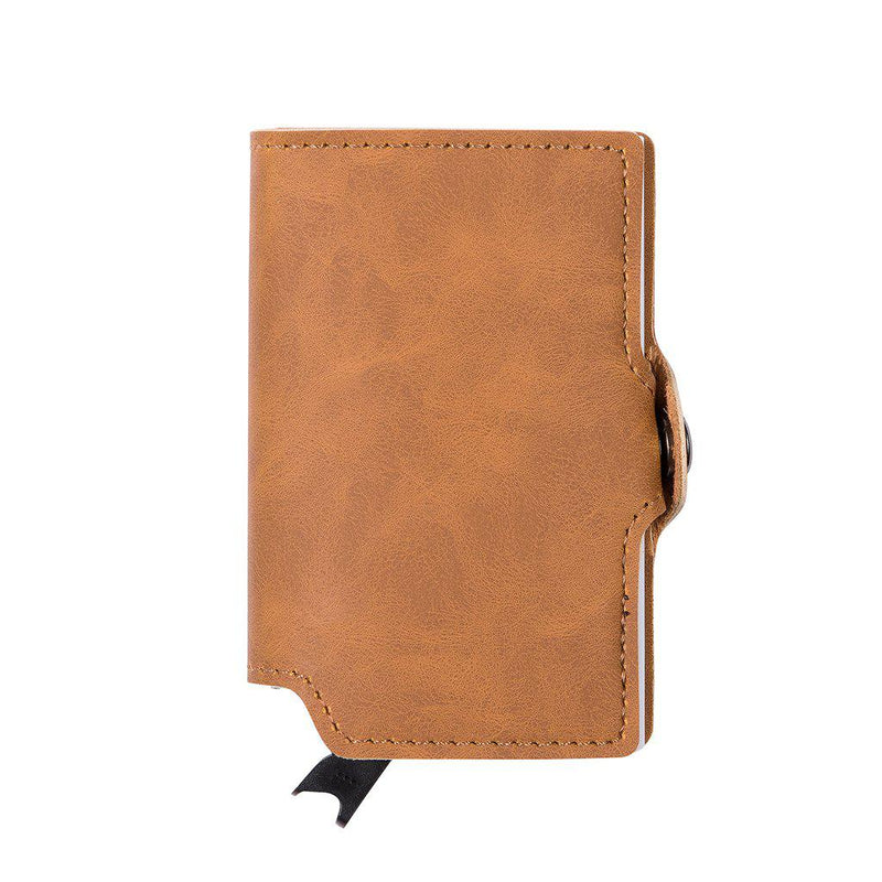 EaziCard RFID PU Leather Vintage Pattern Wallet | Brown/Silver - KaryKase