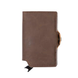 EaziCard RFID PU Leather Vintage Pattern Wallet | Dark Brown/Silver - KaryKase