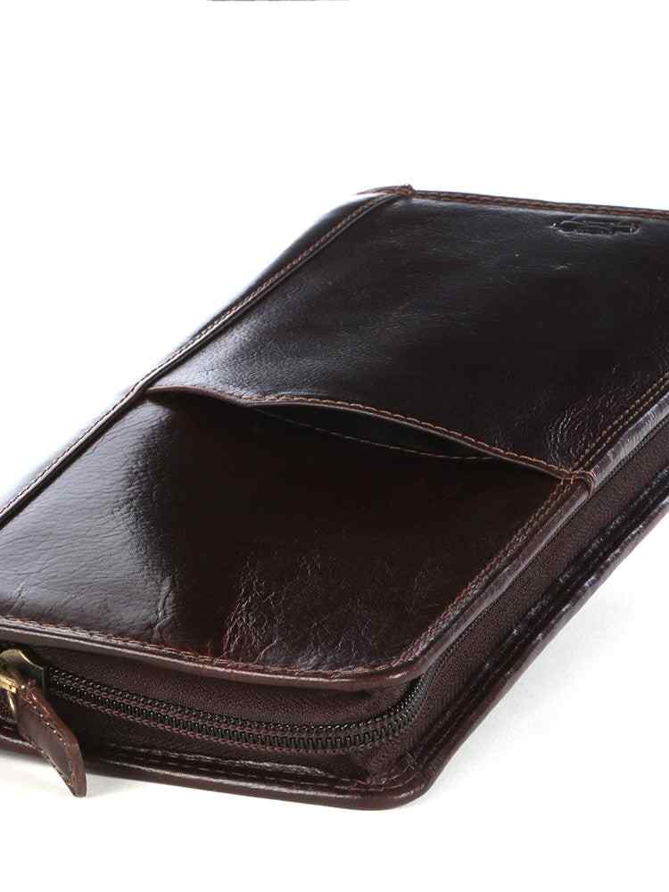 Polo Kenya Leather Single Zip Travel Wallet | Brown - KaryKase