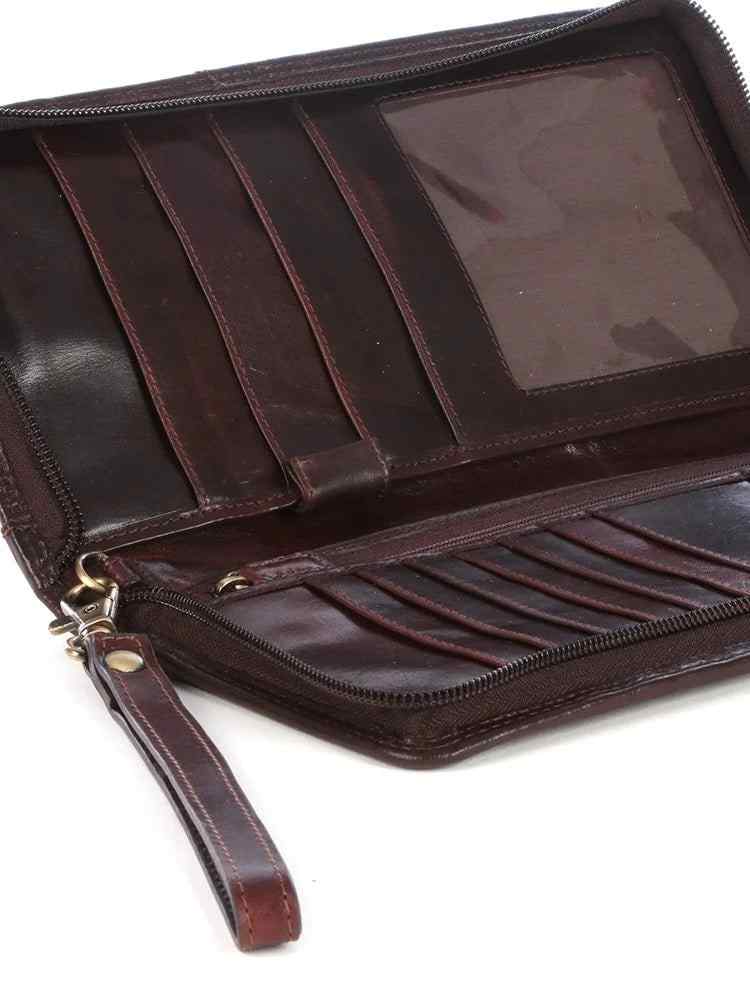 Polo Kenya Leather Single Zip Travel Wallet | Brown - KaryKase