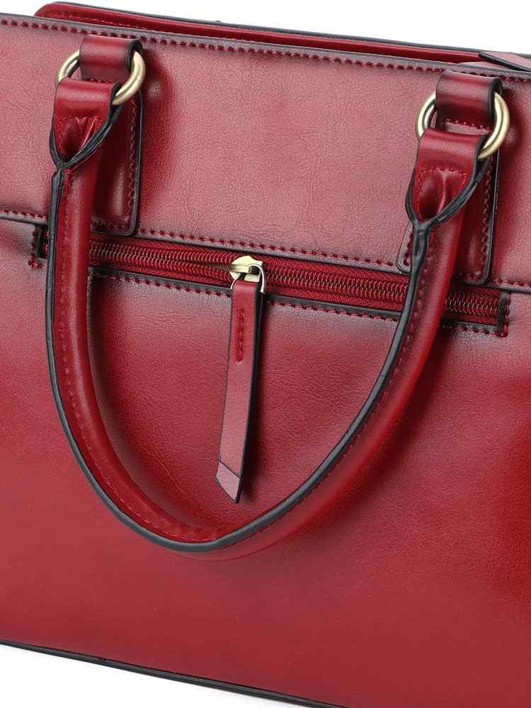 Polo Modello Leather Shopper | Red - KaryKase