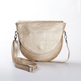 Thandana Saddle Metallic Leather Handbag - KaryKase