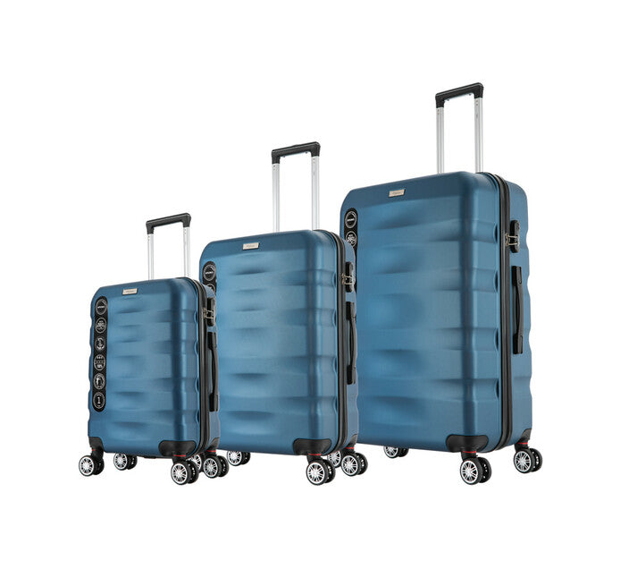 Tosca Mykonos 3 Piece Luggage Trolley Set | Blue - KaryKase