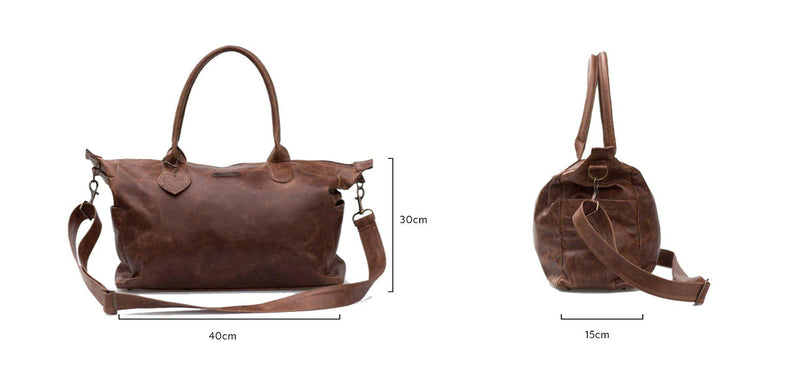 Mally Classic Leather Baby Bag | Brown - KaryKase