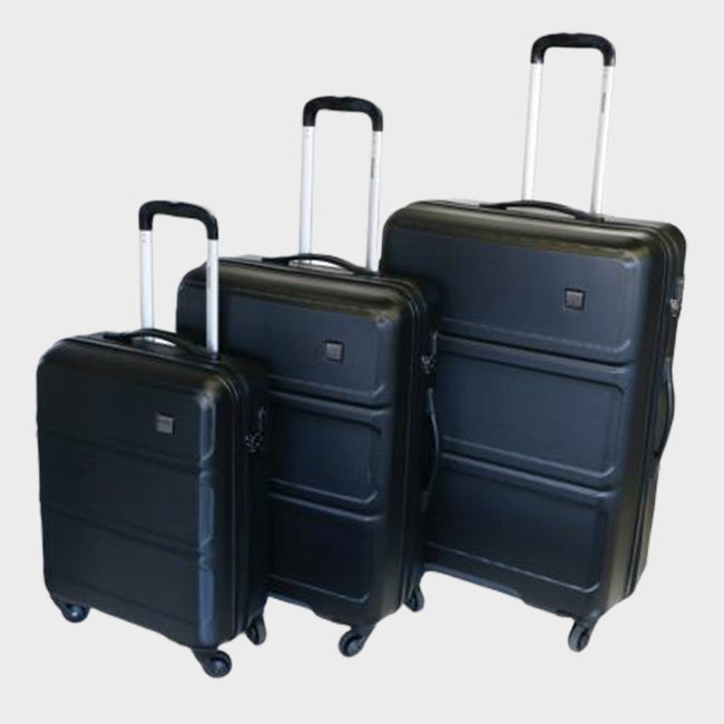 Tosca Elegant Vibe 3 Piece Luggage Trolley Set | Black - KaryKase
